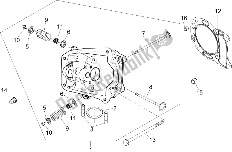 Toutes les pièces pour le Unité De Tête - Valve du Piaggio Liberty 200 4T Sport E3 2006