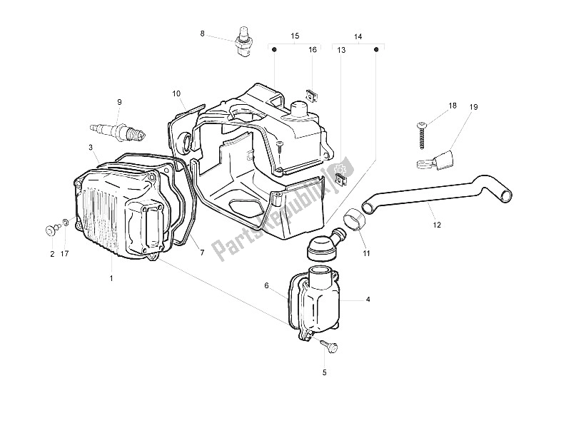 Toutes les pièces pour le Le Couvre-culasse du Piaggio Liberty 125 4T 2V IE E3 Vietnam 2011