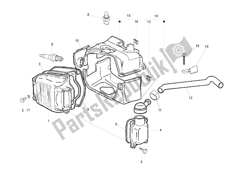 Todas las partes para Cubierta De Tapa De Cilindro de Piaggio Liberty 150 4T 2V IE E3 Vietnam 2011