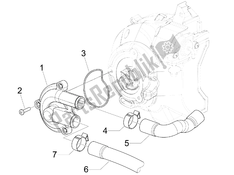 Todas las partes para Bomba De Enfriamiento de Piaggio X9 125 Evolution Euro 3 UK 2007