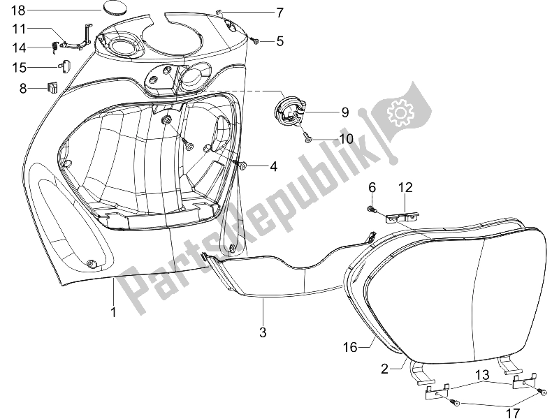 Toutes les pièces pour le Boîte à Gants Avant - Panneau De Protection Des Genoux du Piaggio ZIP 50 4T 2006