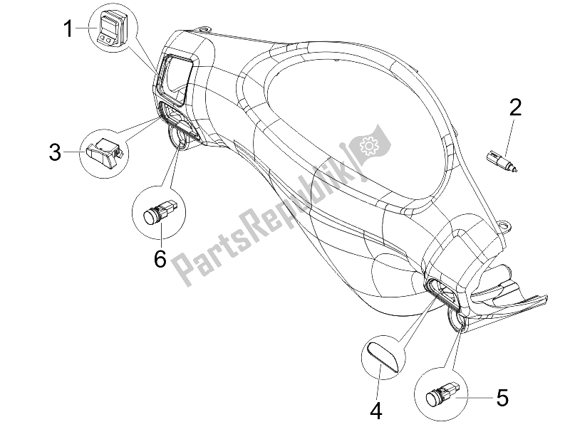 Toutes les pièces pour le Sélecteurs - Interrupteurs - Boutons du Piaggio ZIP 50 2006