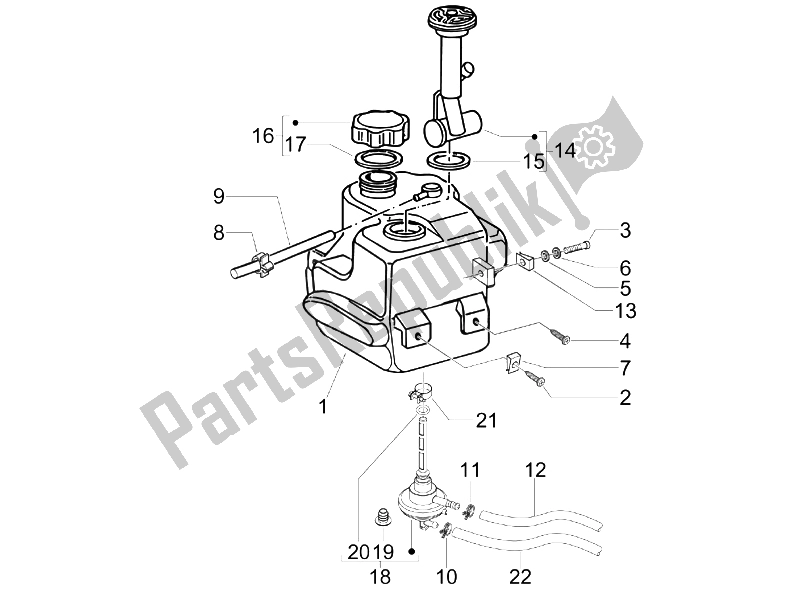 Tutte le parti per il Serbatoio Di Carburante del Piaggio Typhoon 50 2006