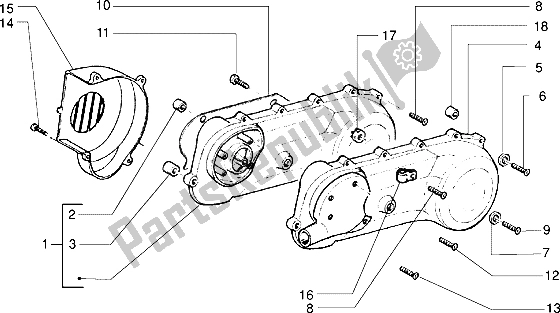 Toutes les pièces pour le Couvercle De Transmission du Piaggio Skipper 125 1998