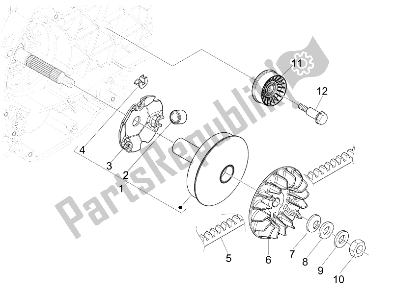 Toutes les pièces pour le Poulie Motrice du Piaggio MP3 400 IE USA 2007