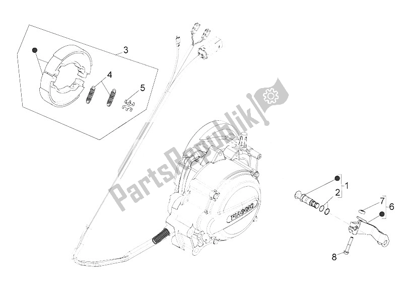 Alle onderdelen voor de Achterrem - Remklauw van de Piaggio Liberty Elettrico PPT Austria Spain 50 2011