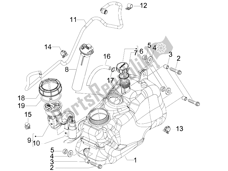 Toutes les pièces pour le Réservoir D'essence du Piaggio MP3 250 IE LT 2008