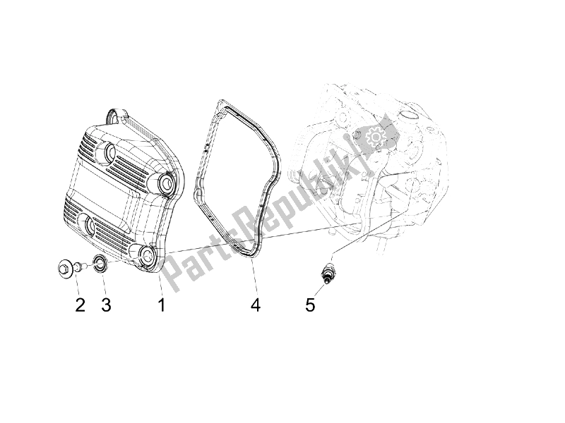 All parts for the Cylinder Head Cover of the Piaggio MP3 400 IE MIC USA 2009