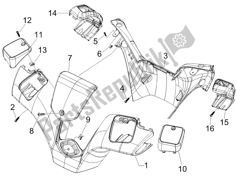 Toutes les pièces pour le Couvertures De Guidon du Piaggio MP3 125 2006