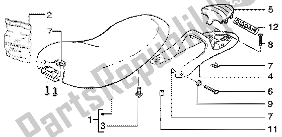 All parts for the Saddle-lugg. Carrier of the Piaggio Liberty 50 4T 2001