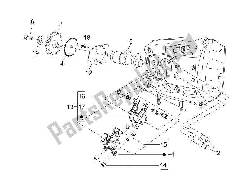 Toutes les pièces pour le Leviers à Bascule Support Unité du Piaggio X8 400 IE Euro 3 UK 2006