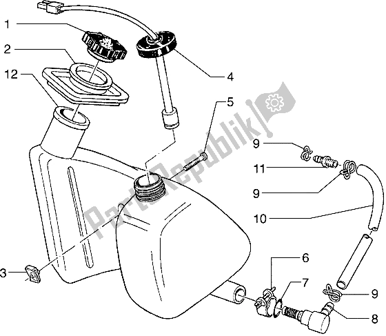 Alle onderdelen voor de Olie Tank van de Piaggio Hexagon 125 1996