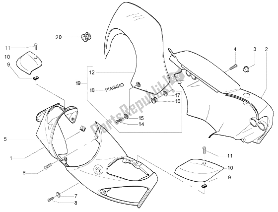 Toutes les pièces pour le Housses De Guidon du Piaggio Beverly 500 2003