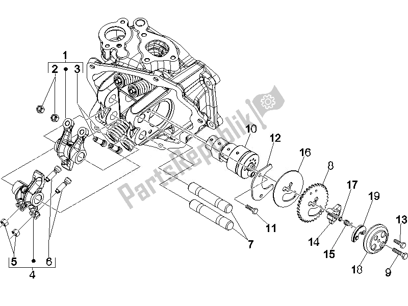 Todas las partes para Unidad De Soporte De Palancas Oscilantes de Piaggio MP3 250 USA 2007