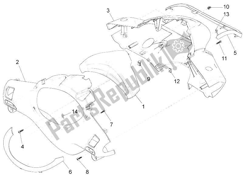 Todas las partes para Coberturas De Manillar de Piaggio FLY 150 4T E2 E3 Vietnam 2012