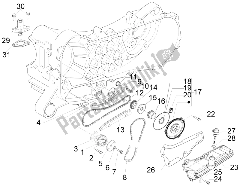 Toutes les pièces pour le La Pompe à Huile du Piaggio Liberty 50 4T Delivery 2010