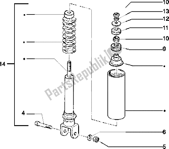 Toutes les pièces pour le Amortisseur Arrière du Piaggio Typhoon 125 1995