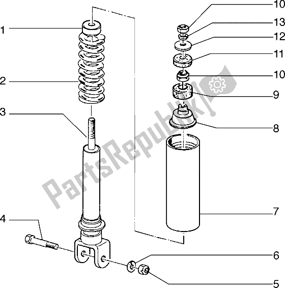 Tutte le parti per il Ammortizzatore Posteriore del Piaggio Typhoon 125 X 2003