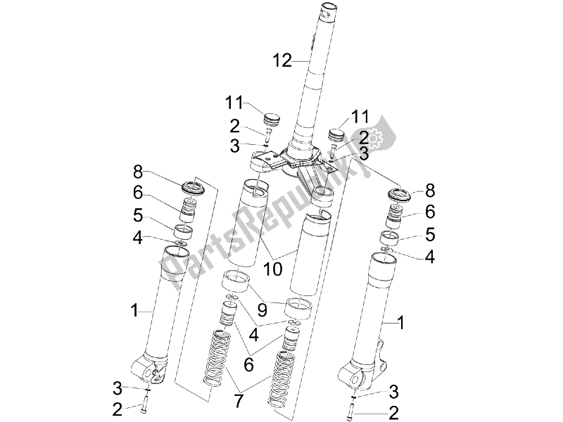 Tutte le parti per il Componenti Della Forcella (mvp) del Piaggio Liberty 50 4T Sport 2007