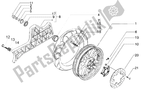 Toutes les pièces pour le Roue Arrière du Piaggio Beverly 250 RST 2004