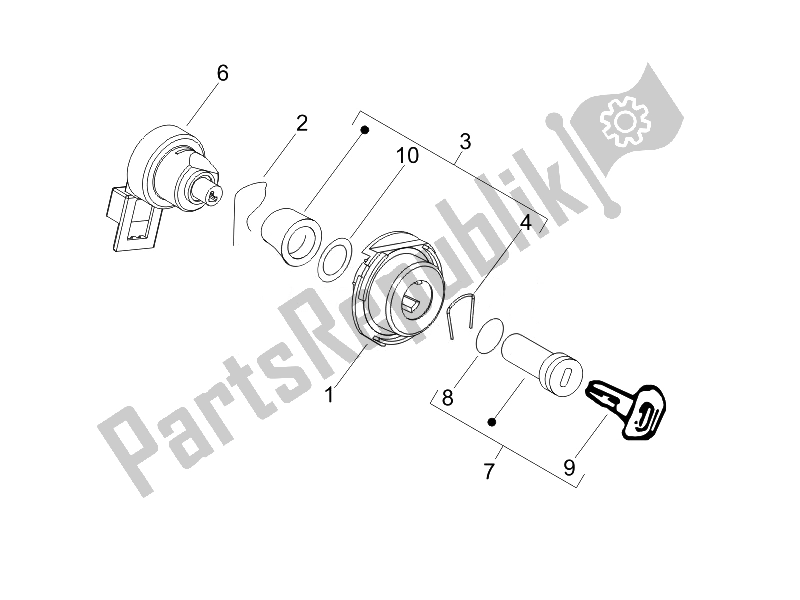 All parts for the Locks of the Piaggio Liberty 50 4T PTT B NL 2007