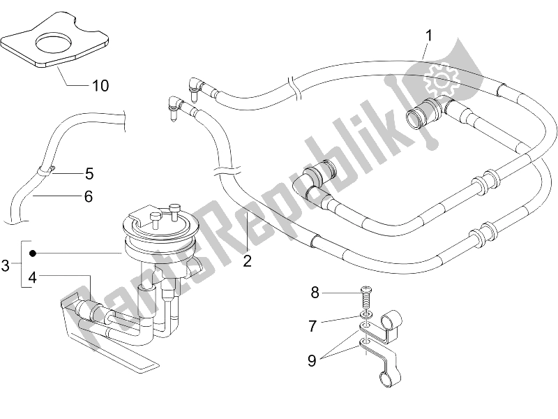 Toutes les pièces pour le Système D'alimentation du Piaggio X9 500 Evolution ABS 2 2006