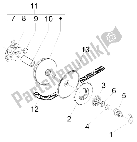 Toutes les pièces pour le Poulie Motrice du Piaggio FLY 50 4T 2004