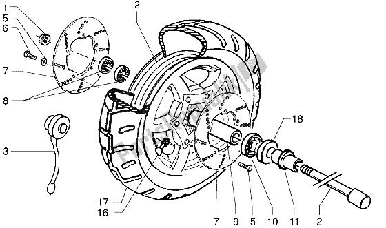 All parts for the Front Wheel of the Piaggio X9 250 2006