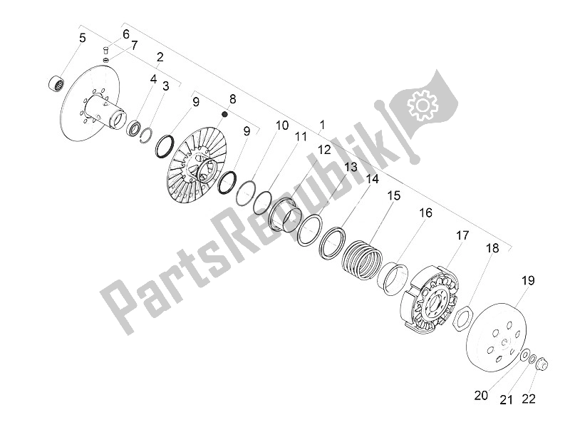 Tutte le parti per il Puleggia Condotta del Piaggio MP3 500 LT E4 Sport Business EU 2016