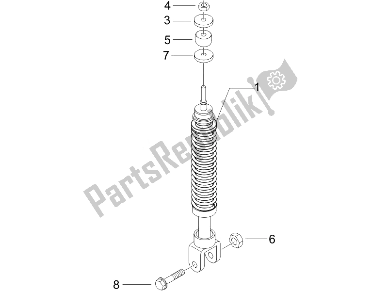 All parts for the Rear Suspension - Shock Absorber/s of the Piaggio NRG Power Pure JET 50 2010