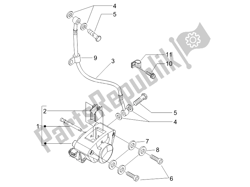 Toutes les pièces pour le Tuyaux De Freins - étriers du Piaggio Liberty 50 4T PTT D 2007