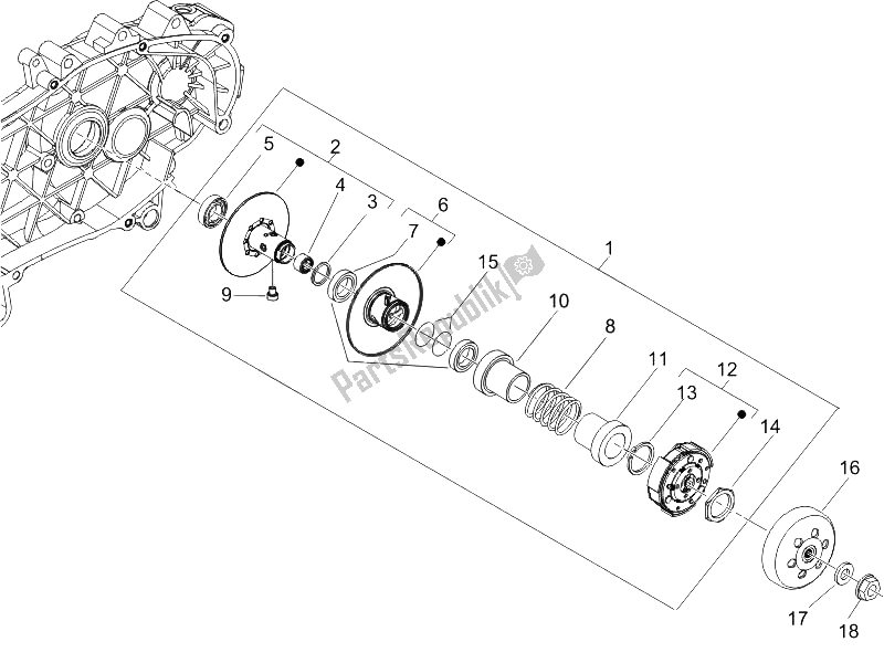 Toutes les pièces pour le Poulie Menée du Piaggio Liberty 125 4T Sport 2006