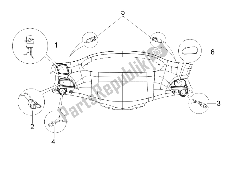 Tutte le parti per il Selettori - Interruttori - Pulsanti del Piaggio Typhoon 50 UK 2006
