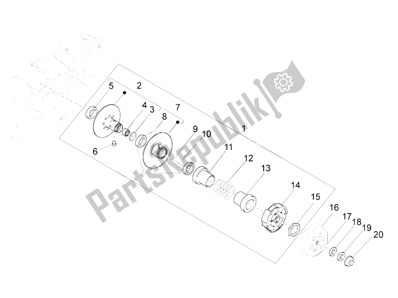Todas las partes para Polea Conducida de Piaggio X 10 500 4T 4V I E E3 2012