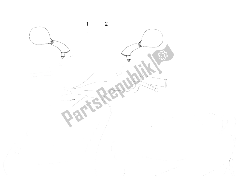 Todas as partes de Espelho (s) De Direção do Piaggio FLY 125 4T 3V IE E3 LEM 2012