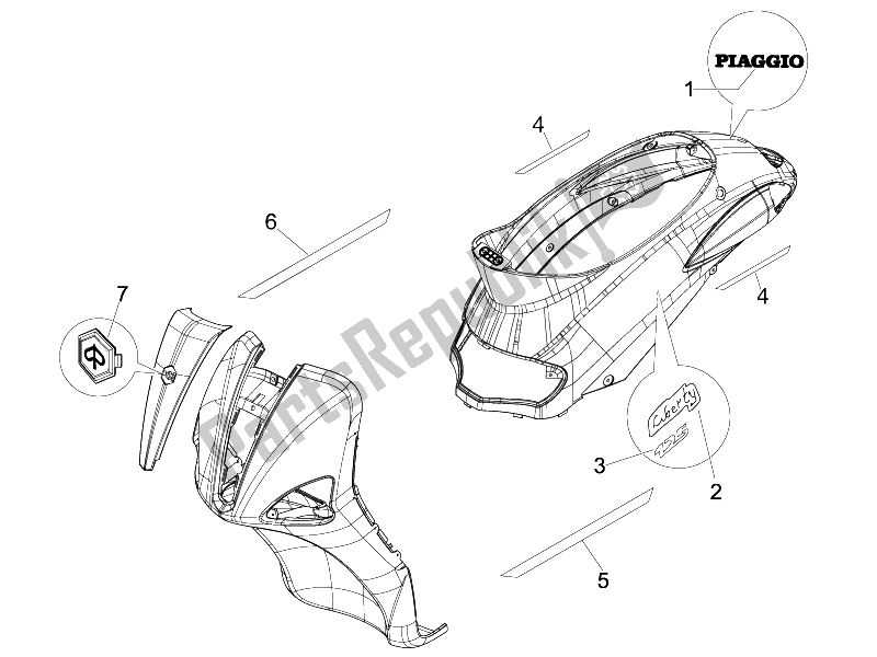 Toutes les pièces pour le Plaques - Emblèmes du Piaggio Liberty 125 4T 2006