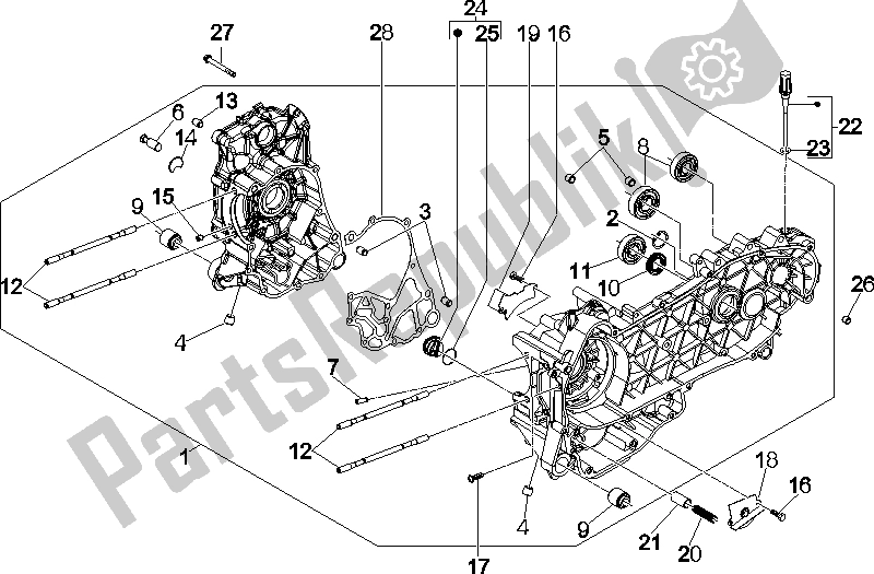 Toutes les pièces pour le Carter du Piaggio X8 250 IE 2005