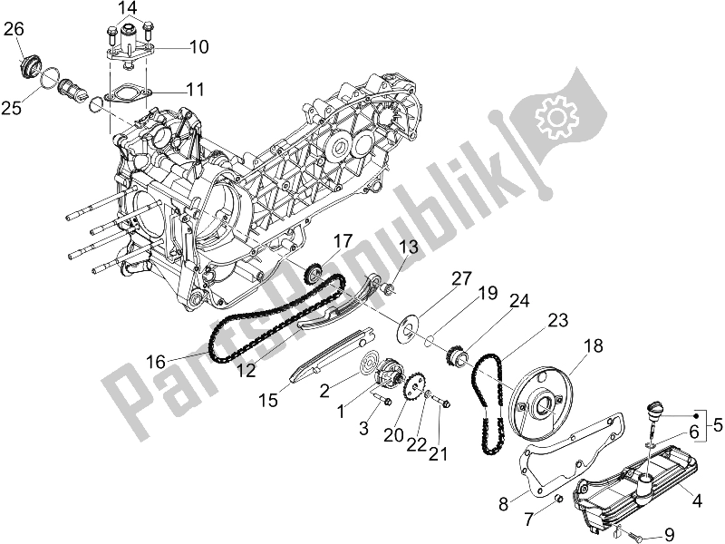 Toutes les pièces pour le La Pompe à Huile du Piaggio X8 250 IE UK 2005