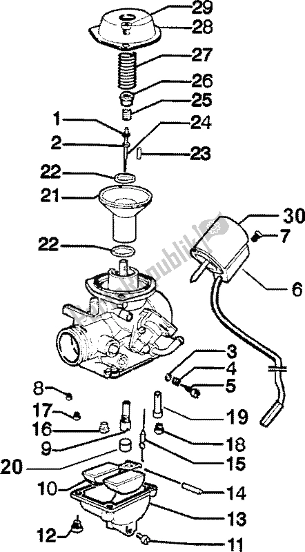 Toutes les pièces pour le Carburateur (2) du Piaggio Skipper 150 4T 2000