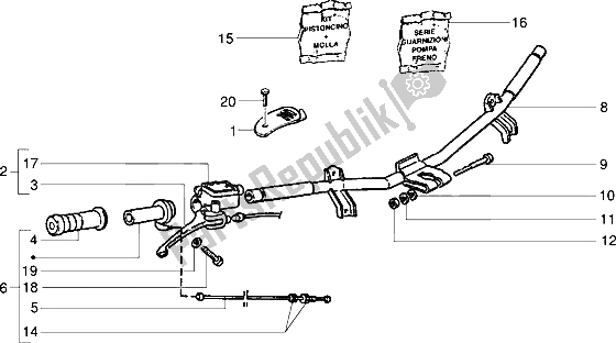 Tutte le parti per il Componenti Manubrio (2) del Piaggio NRG MC2 50 1996