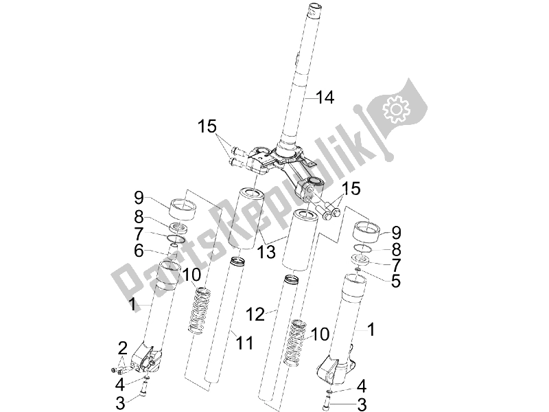 All parts for the Fork's Components (mvp) of the Piaggio Liberty 200 4T 2006