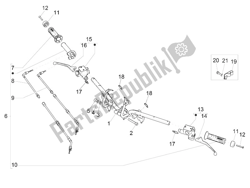 Todas las partes para Manillar - Master Cil. De Piaggio Medley 125 4T IE ABS 2016