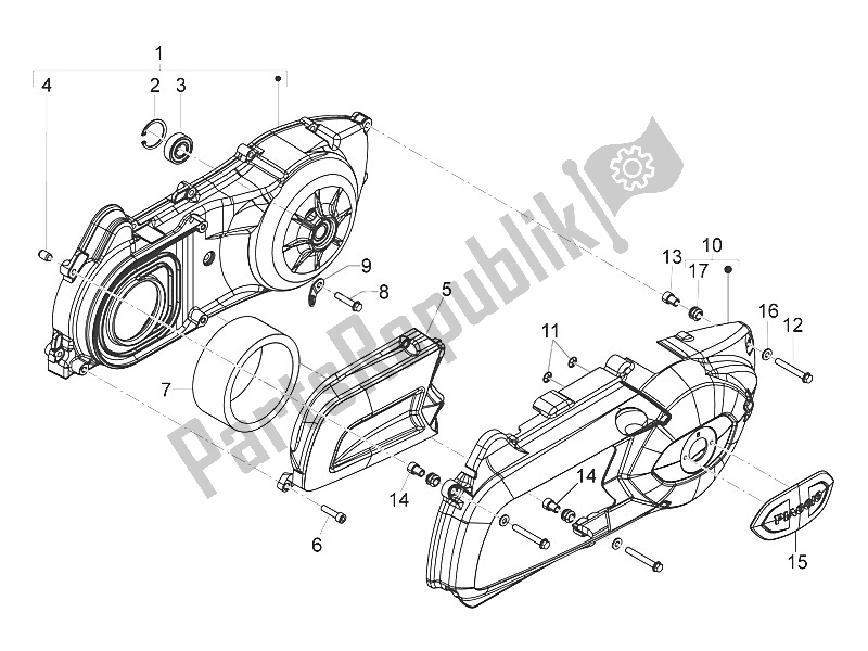 Todas las partes para Tapa Del Cárter - Enfriamiento Del Cárter de Piaggio MP3 300 IE LT Touring 2011