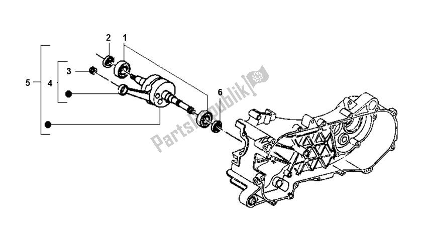 Todas as partes de Virabrequim do Piaggio AC Typhoon 50 2000 - 2010