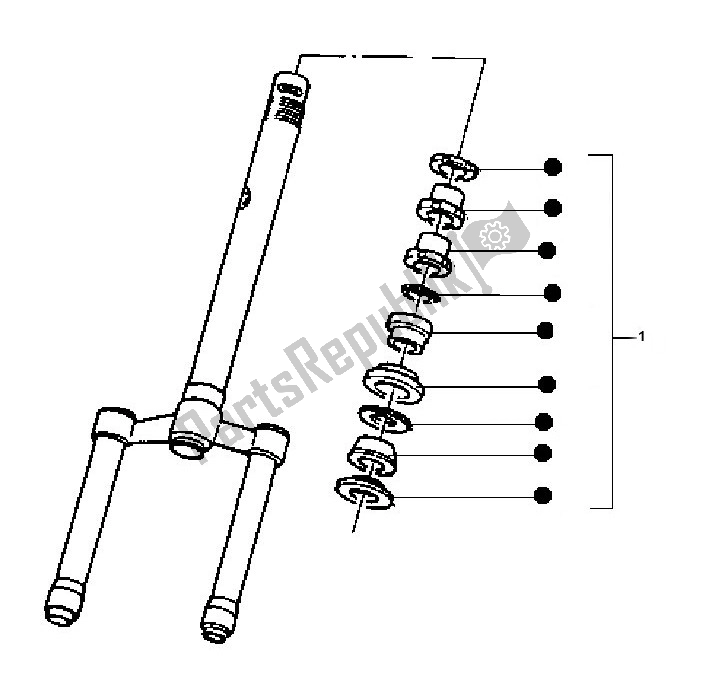 All parts for the Balhoofdset of the Piaggio AC Typhoon 50 2000 - 2010