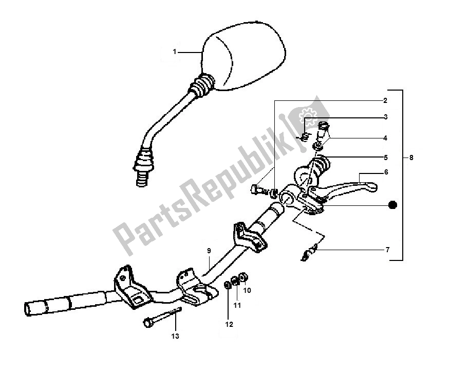 All parts for the Stuurdelen of the Piaggio AC Typhoon 50 2000 - 2010