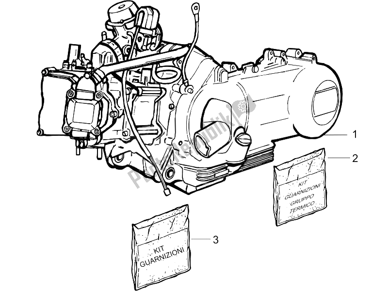 All parts for the Engine, Assembly of the Piaggio Liberty 125 4T Sport E3 2006