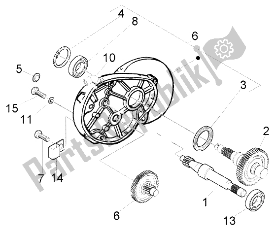 All parts for the Rear Wheel Shaft of the Piaggio FLY 150 4T 2004