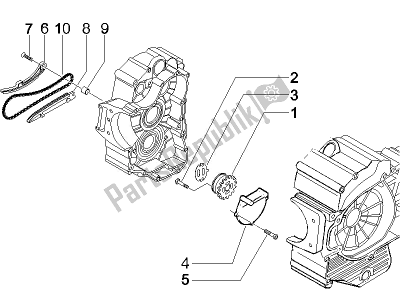 All parts for the Oil Pump of the Piaggio MP3 400 IE 2007