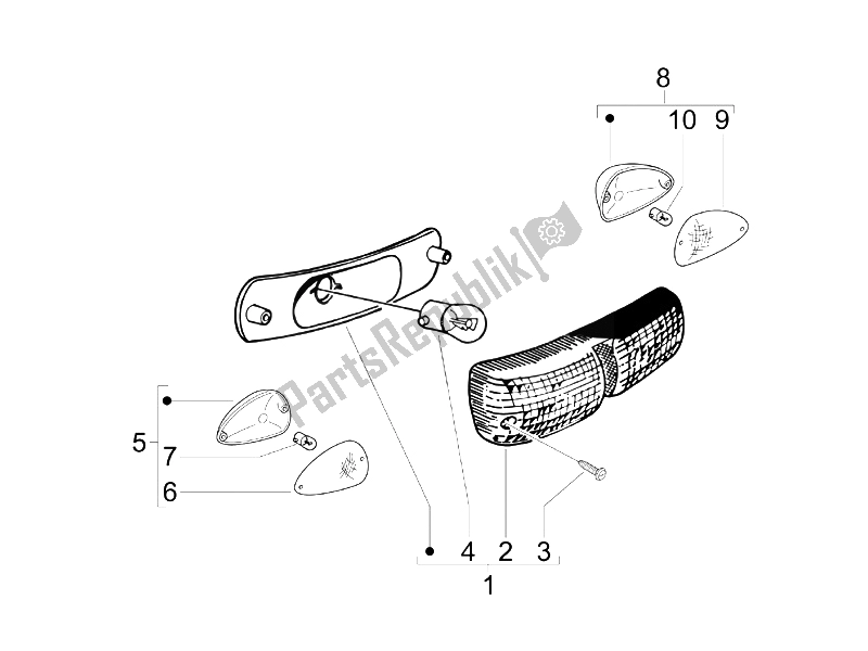 Toutes les pièces pour le Phares Arrière - Clignotants du Piaggio Typhoon 50 2006